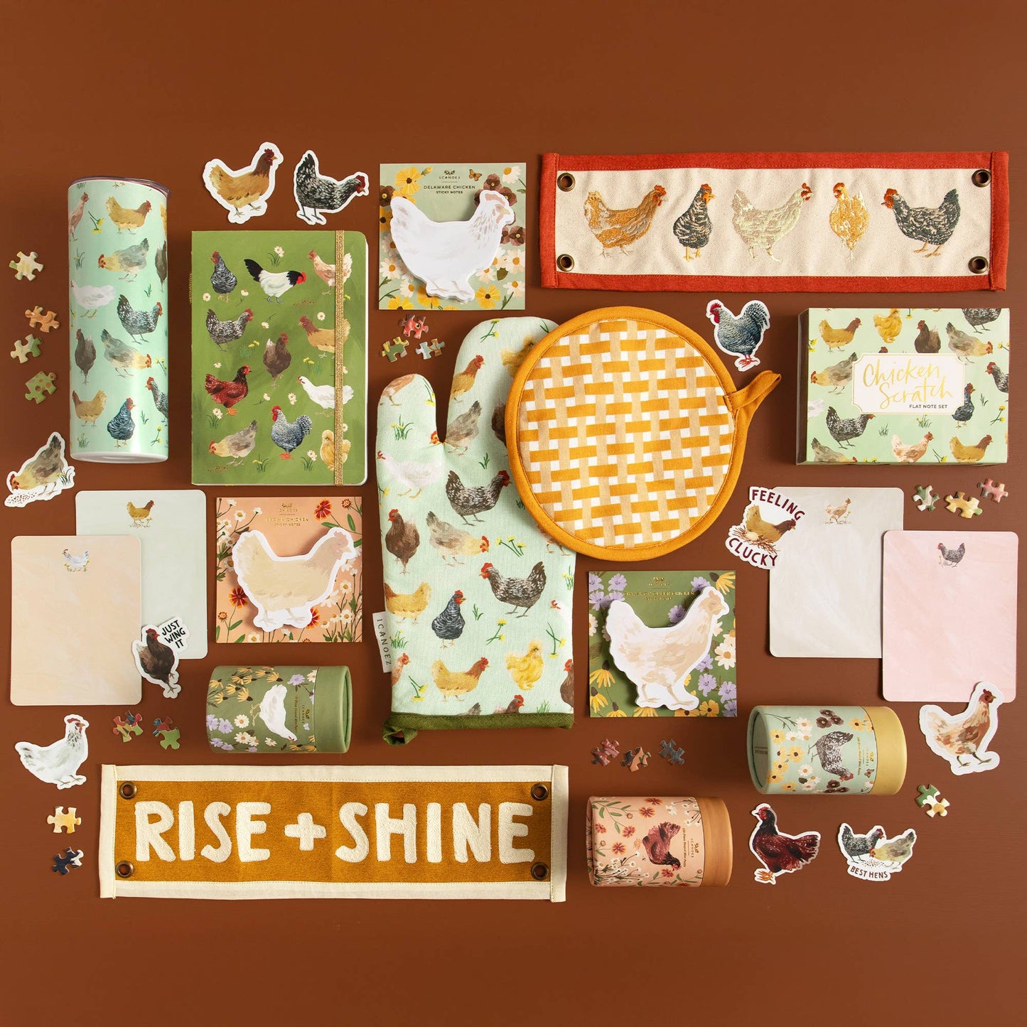 Chicken Meadows - 100 Piece Mini Jigsaw Puzzles - Set of 3