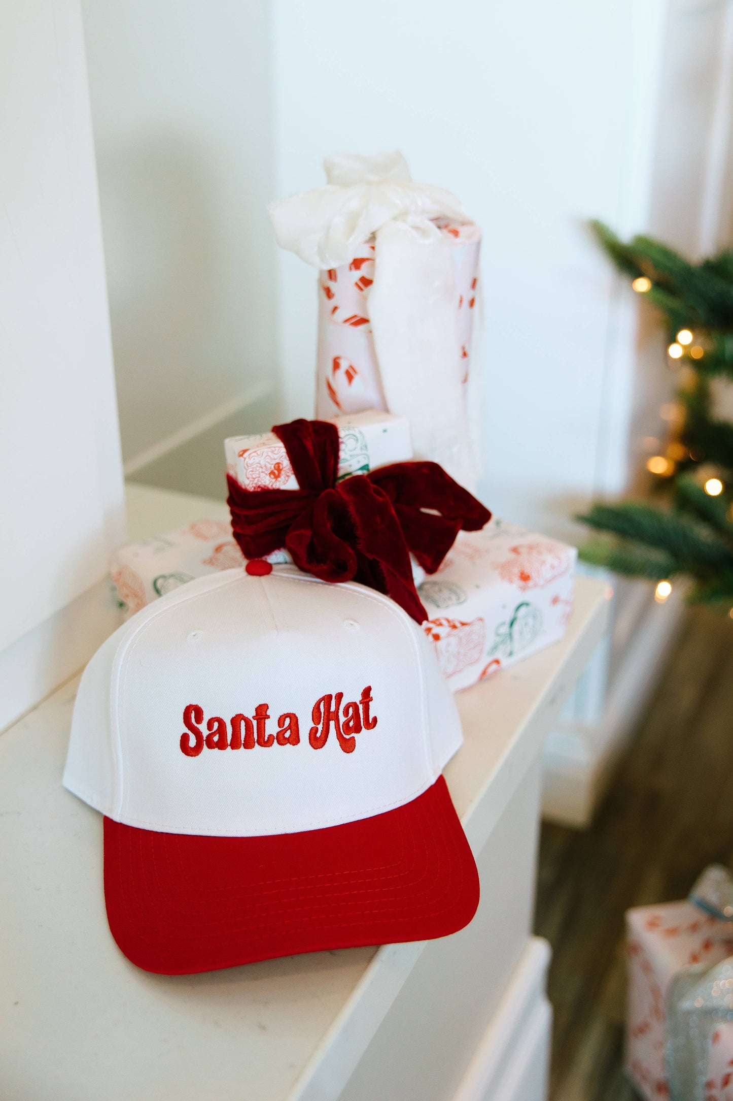 Santa Hat- Embroidered Trucker Hat