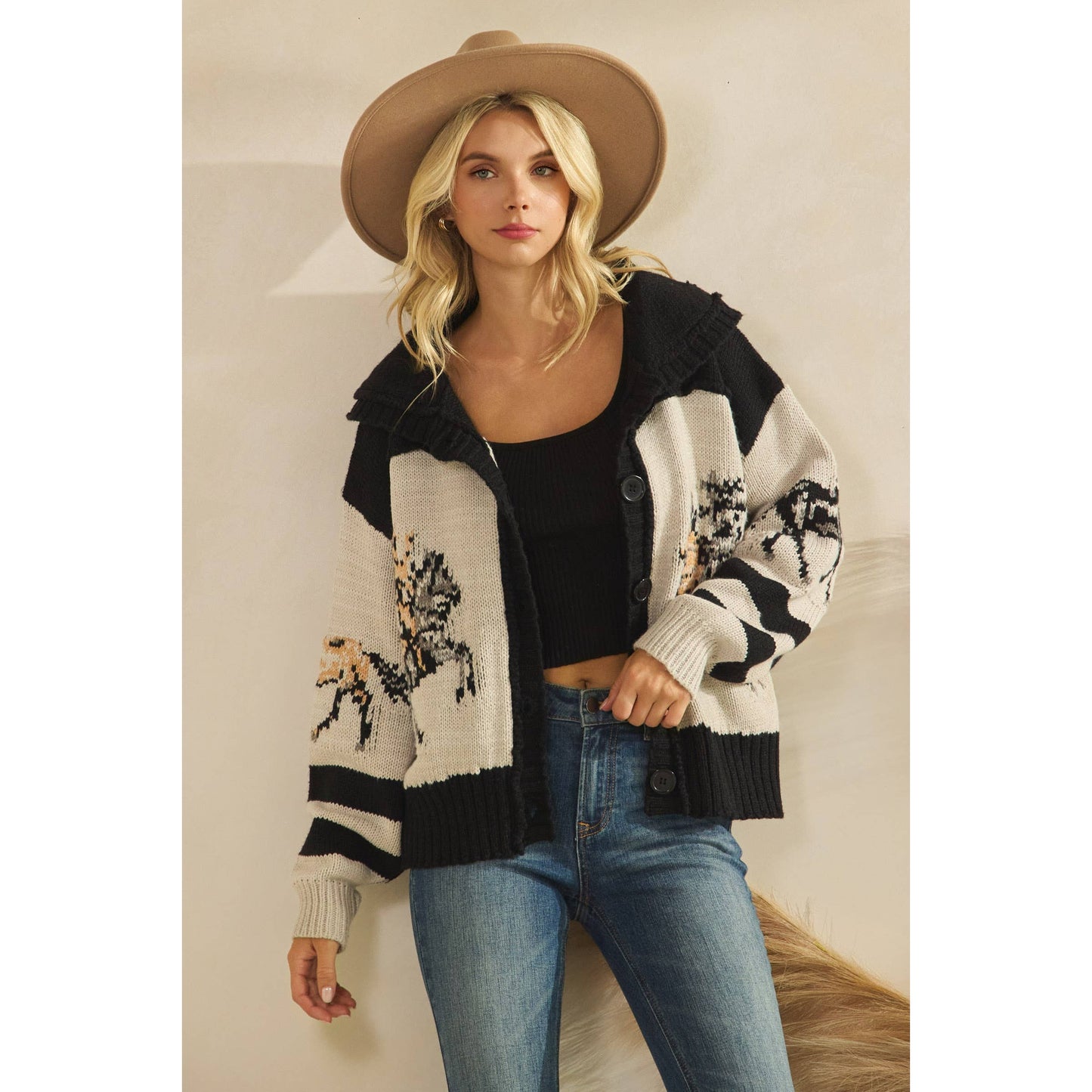 Sweater with Horse Print