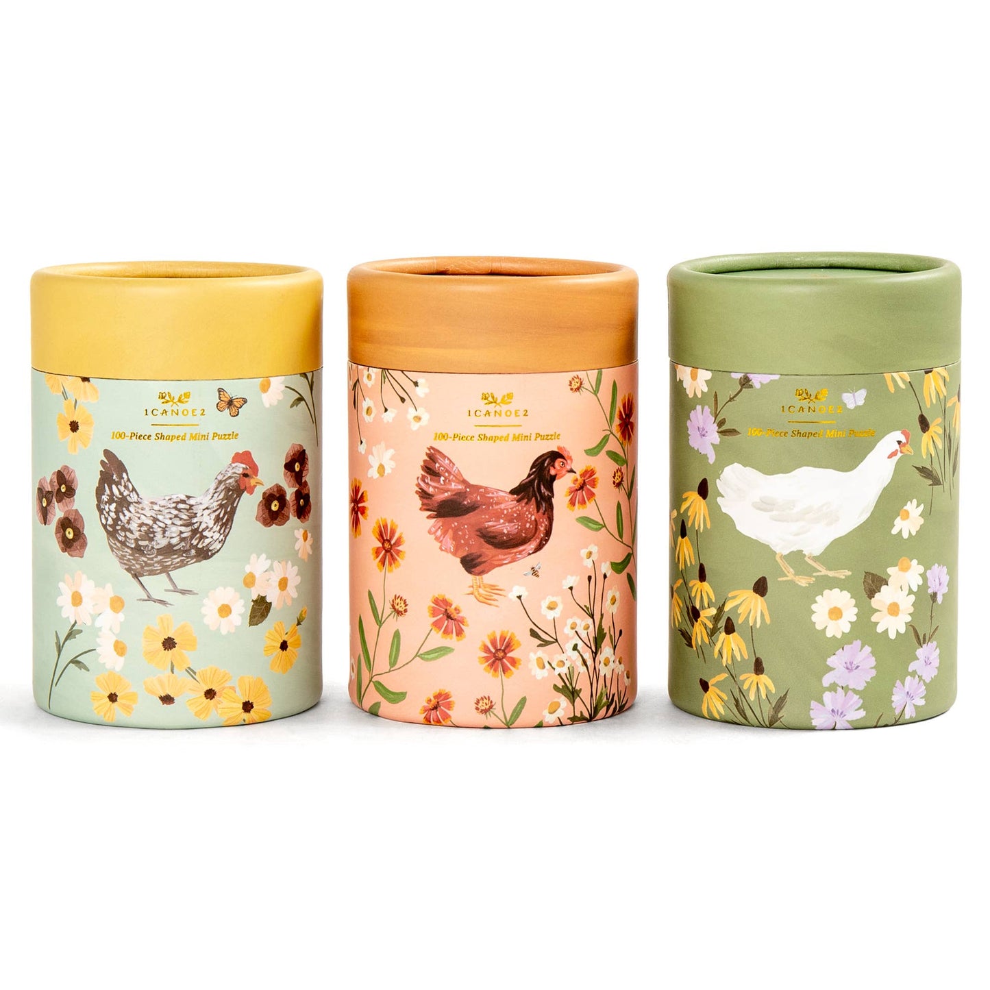 Chicken Meadows - 100 Piece Mini Jigsaw Puzzles - Set of 3