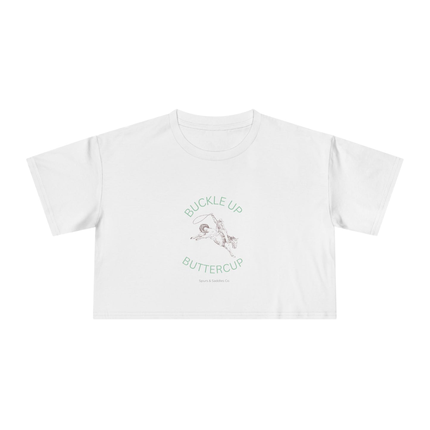 Buckle Up Buttercup Women's Crop Tee