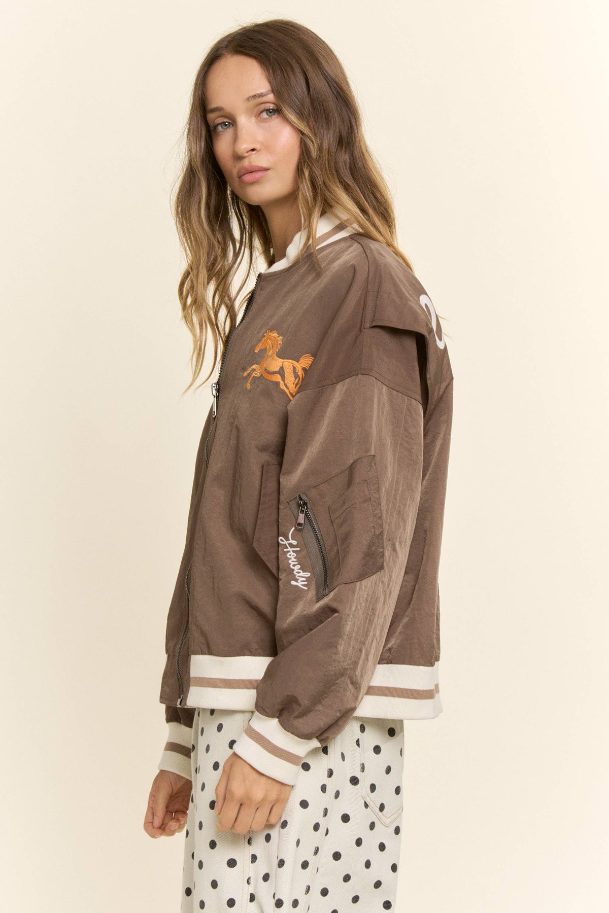 Retro Rodeo Embroidered Bomber Jacket