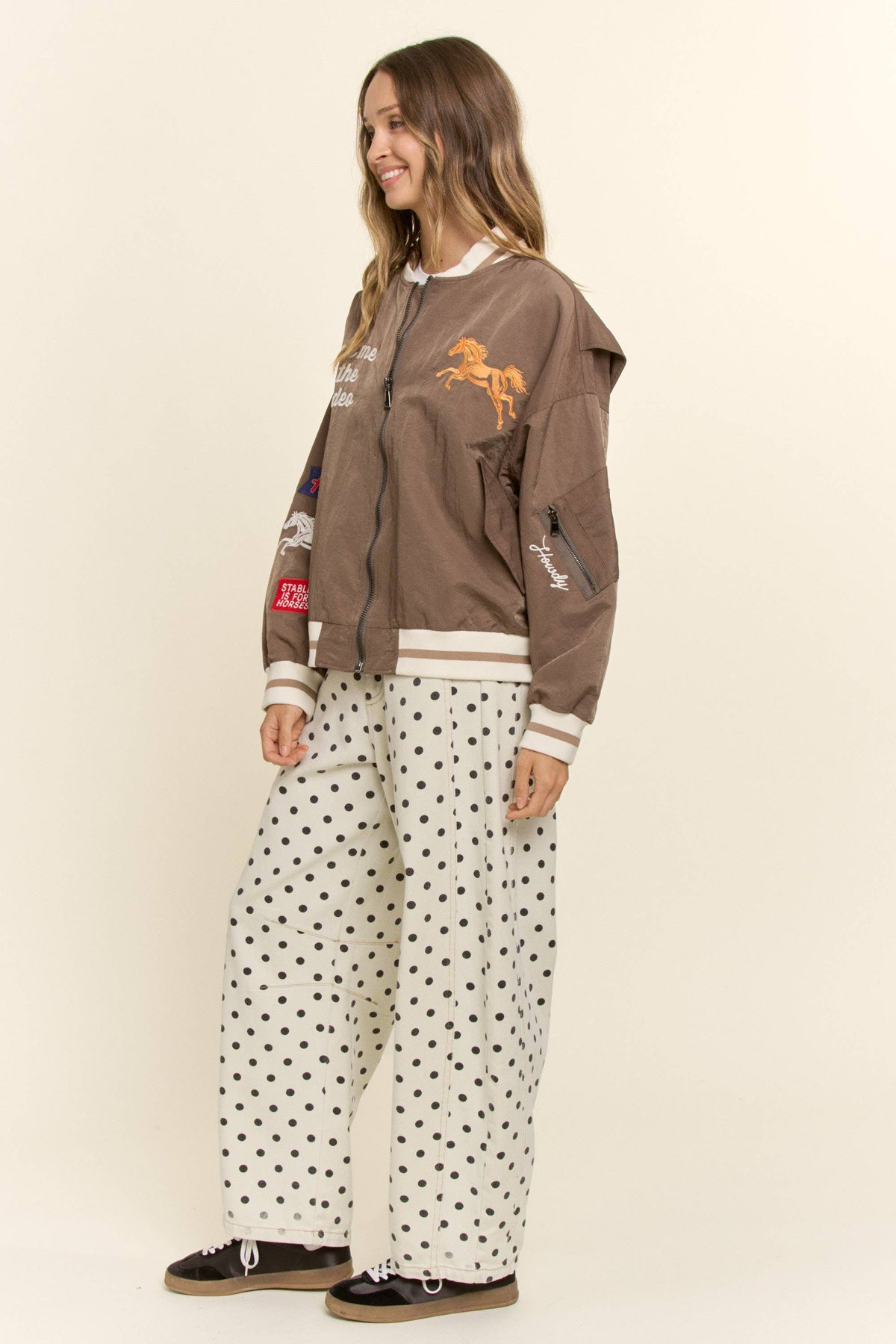 Retro Rodeo Embroidered Bomber Jacket