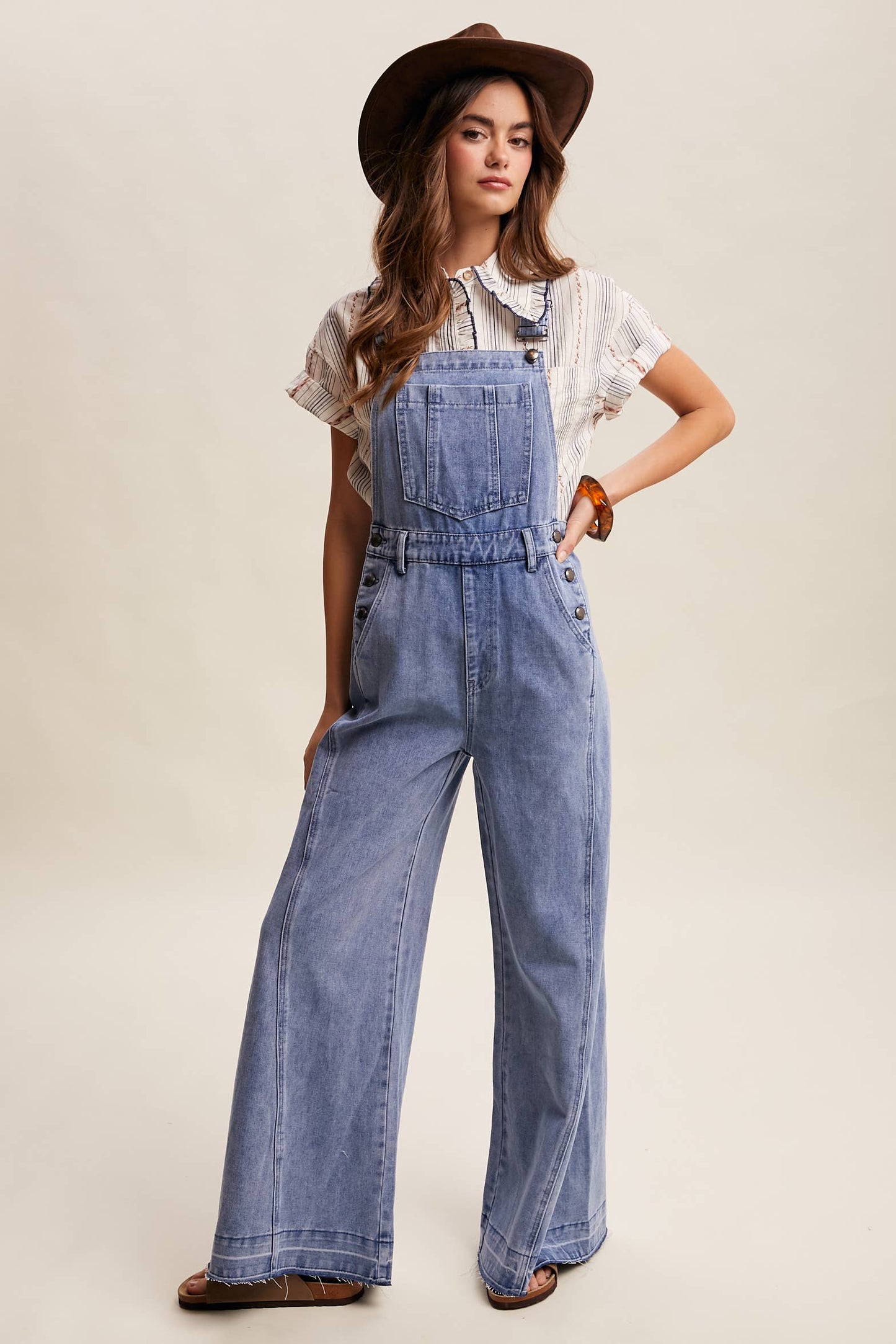 Wide-Leg Denim Overalls LRP0296