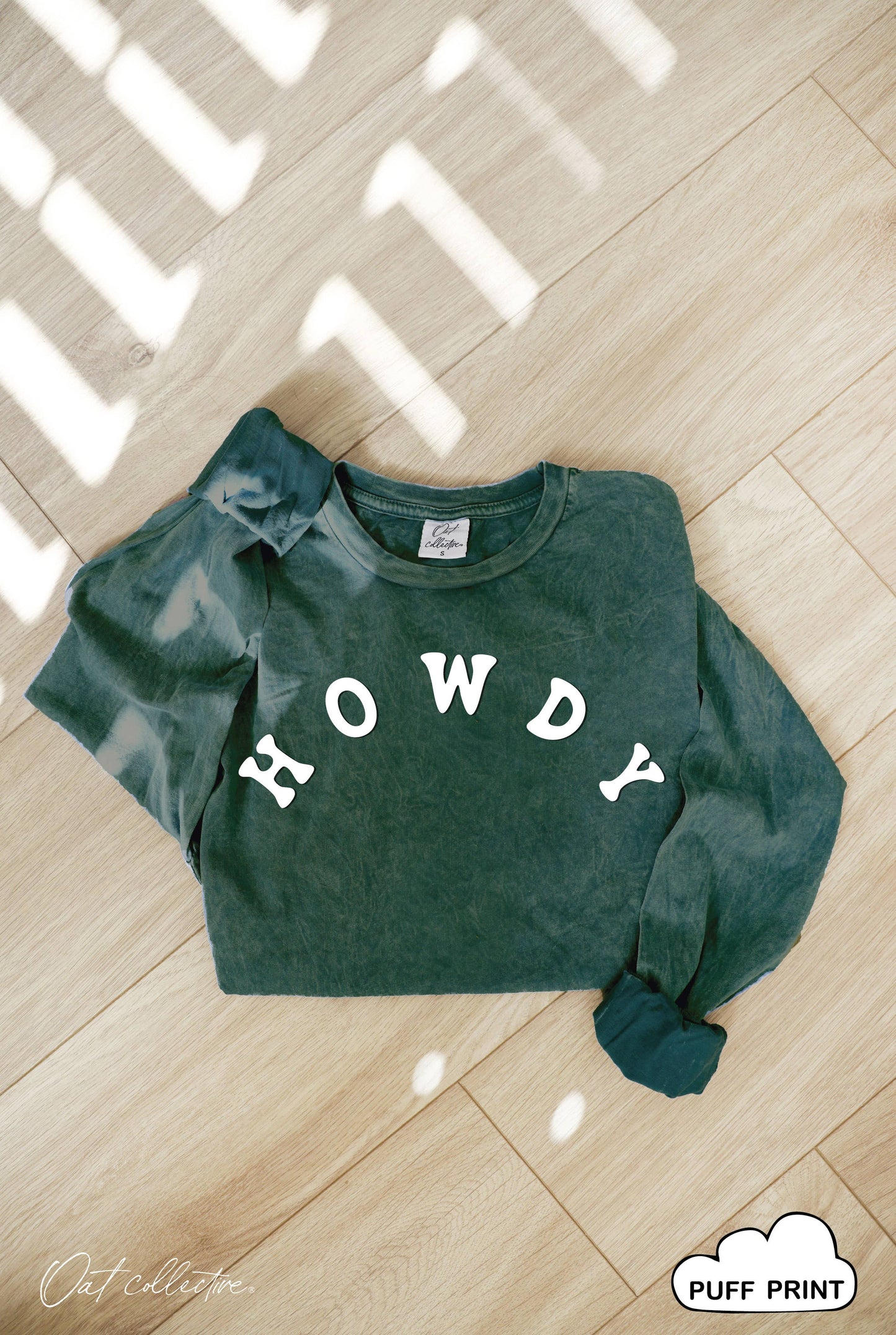 HOWDY PUFF Mineral Washed Long Sleeve Graphic