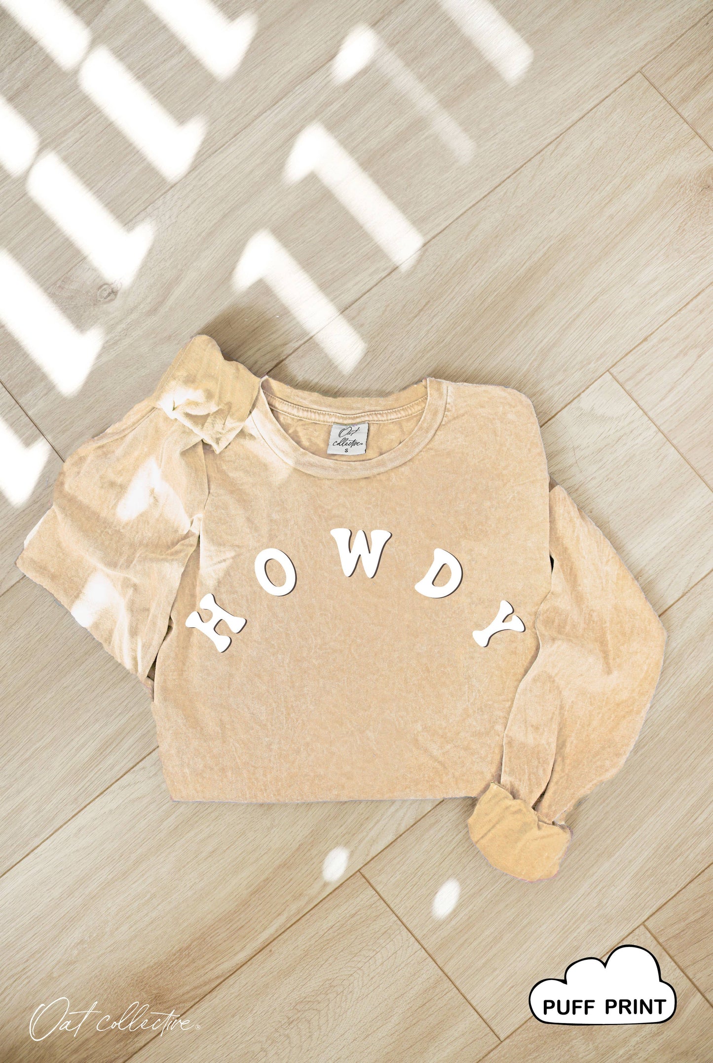 HOWDY PUFF Mineral Washed Long Sleeve Graphic