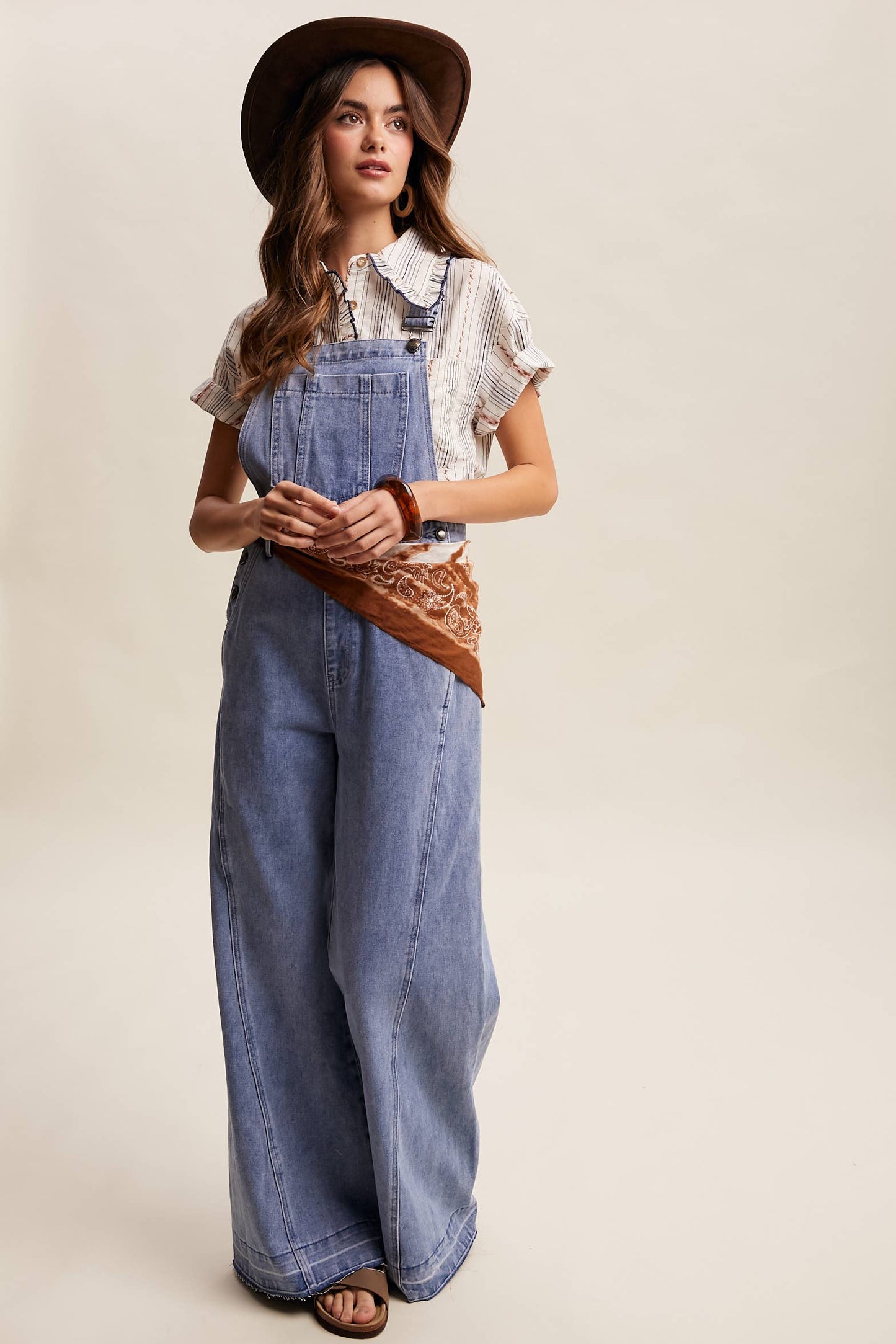 Wide-Leg Denim Overalls LRP0296