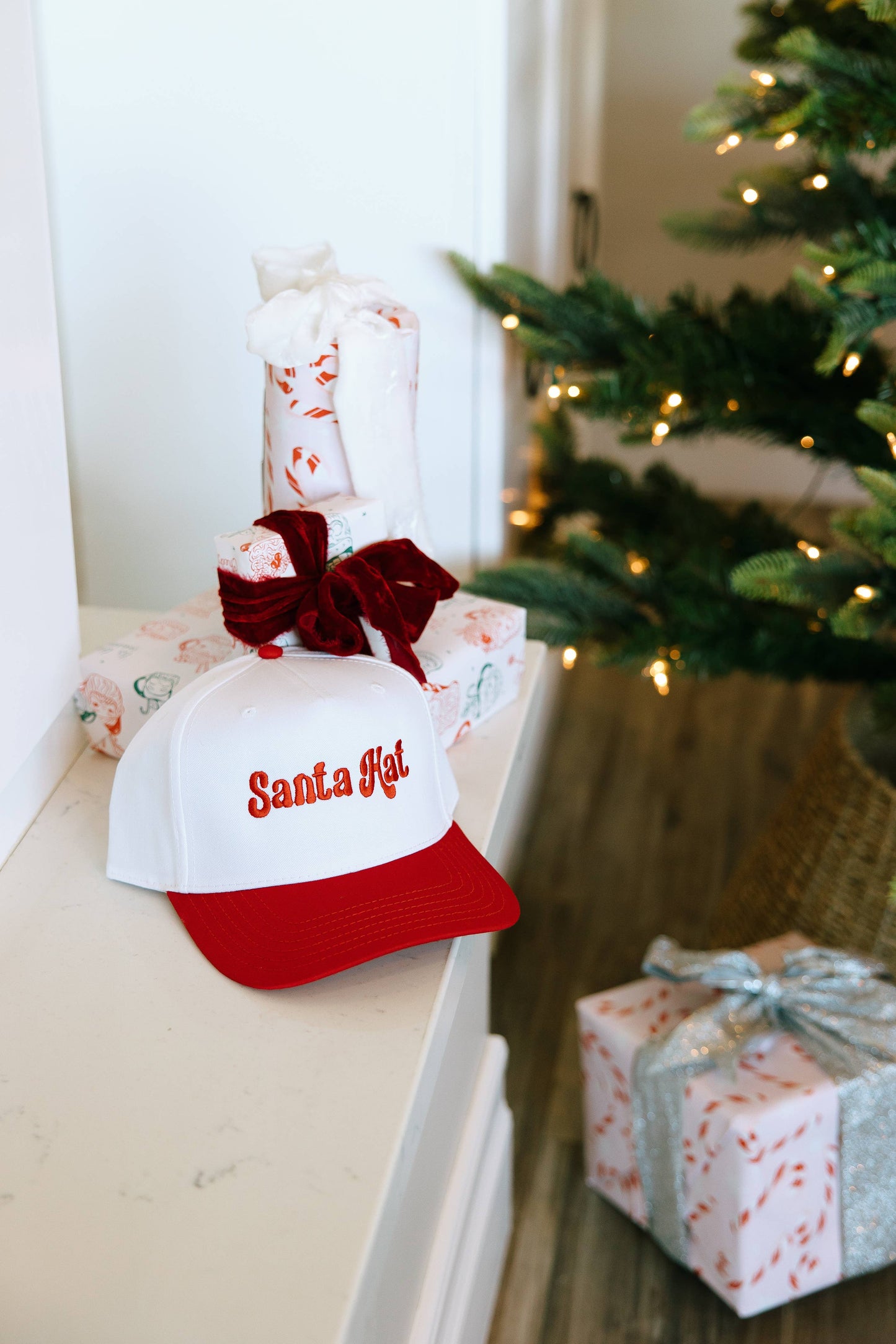 Santa Hat- Embroidered Trucker Hat