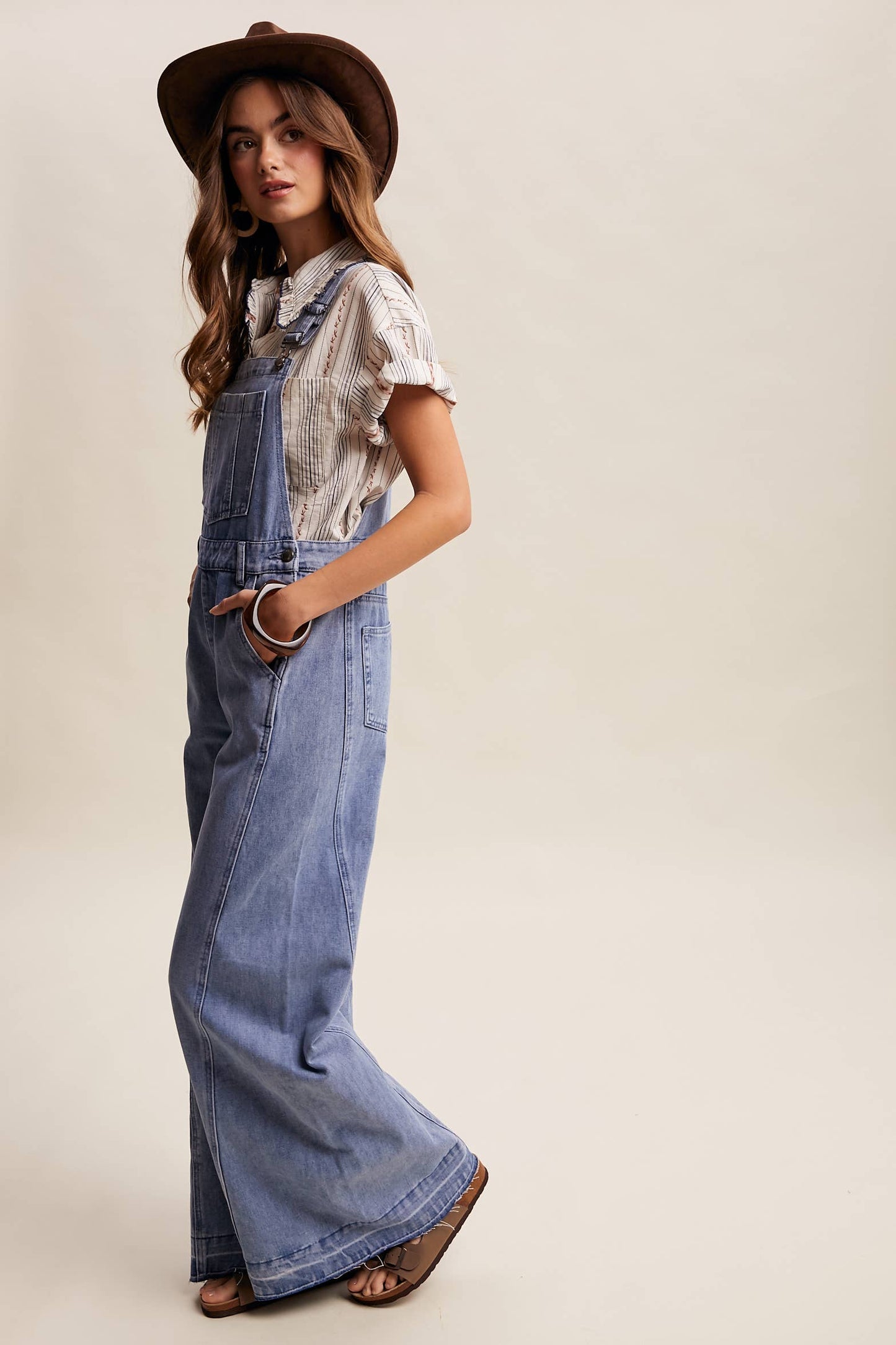 Wide-Leg Denim Overalls LRP0296