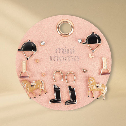 🐴 Equestrian Multi Earring Set Horse Riding Assorted Studs