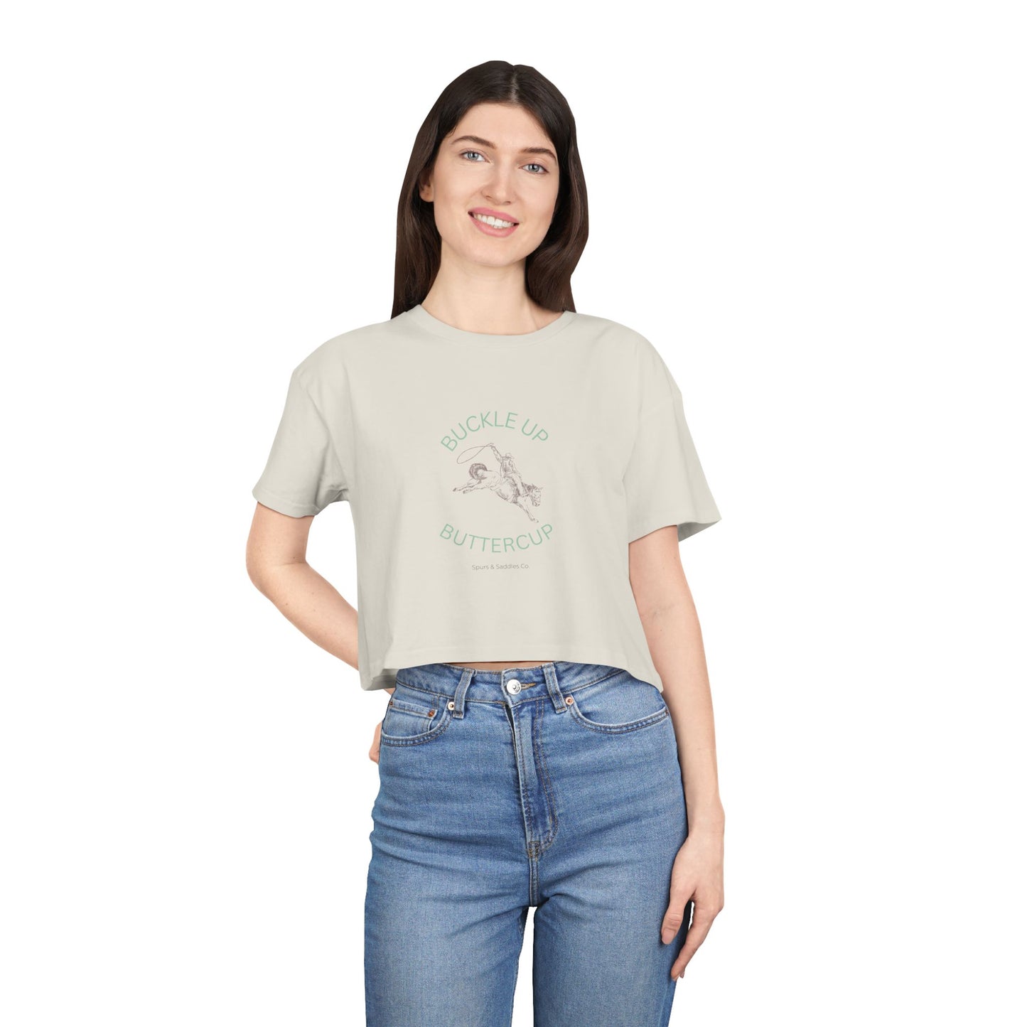 Buckle Up Buttercup Women's Crop Tee