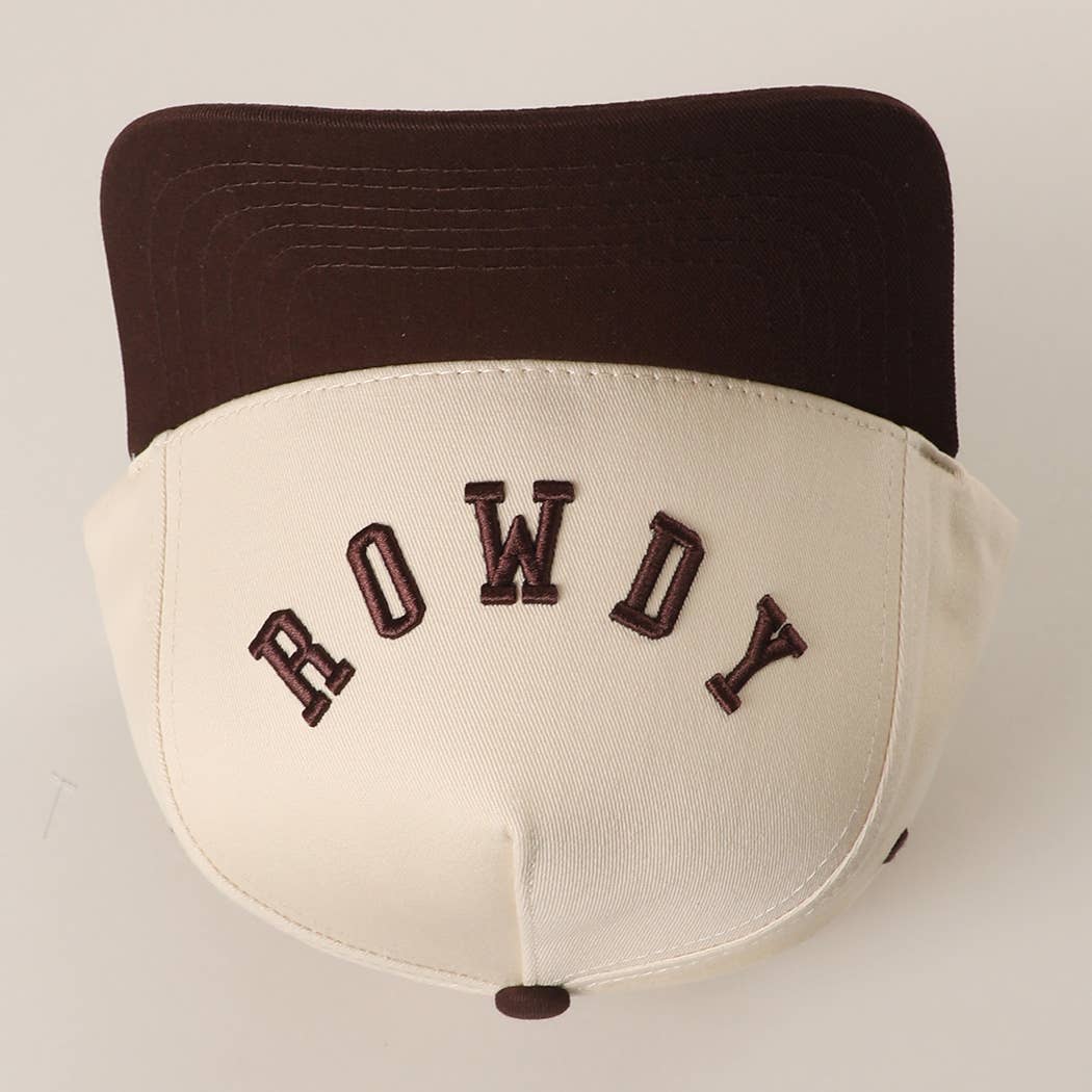 ROWDY Upside Down Embroidered Two-Tone Trucker Hat