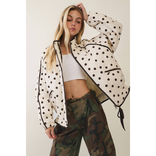 Polka Dot Quilted Jacket