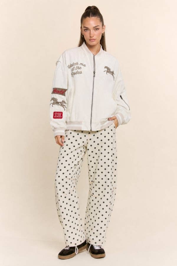 Retro Rodeo Embroidered Bomber Jacket