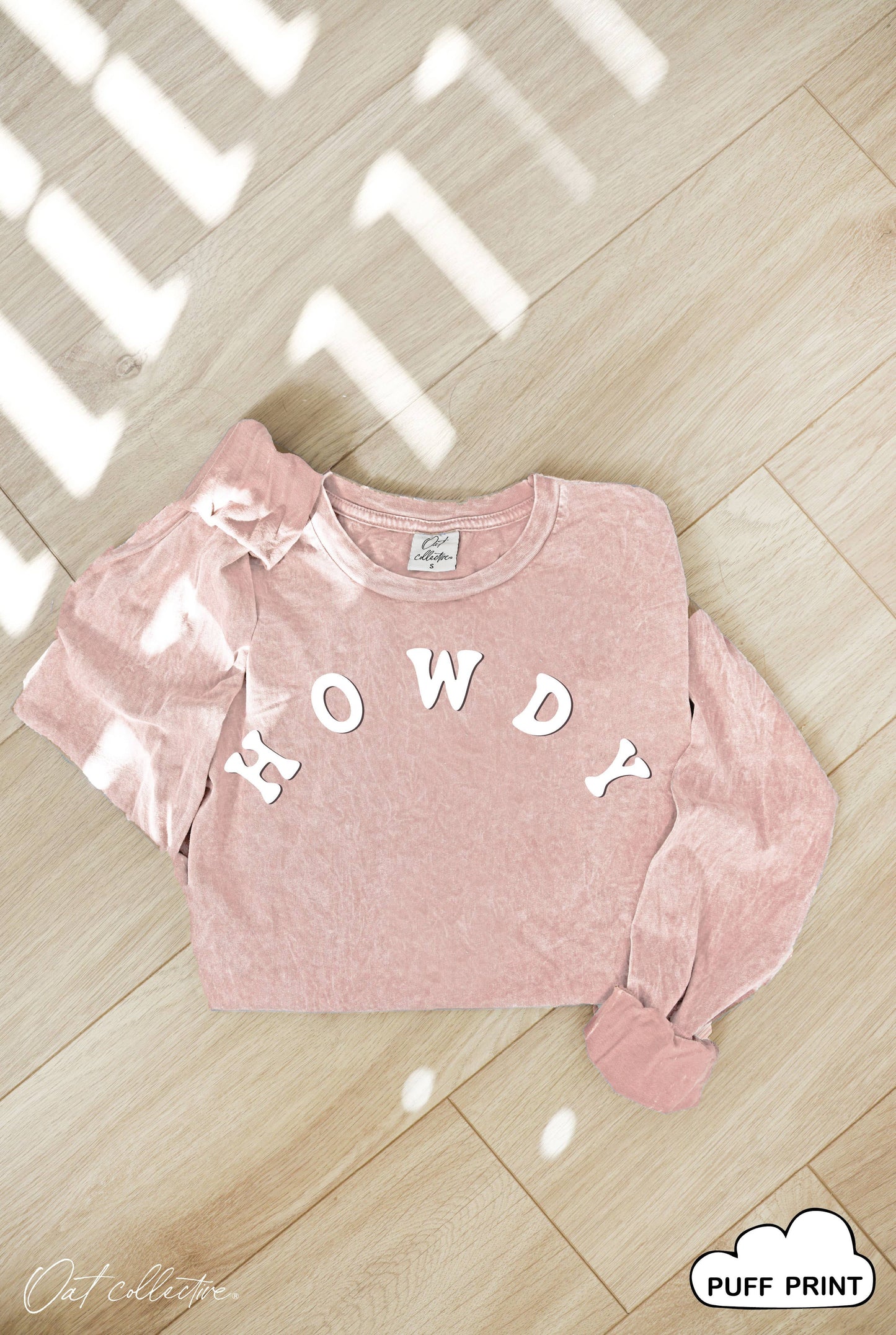 HOWDY PUFF Mineral Washed Long Sleeve Graphic