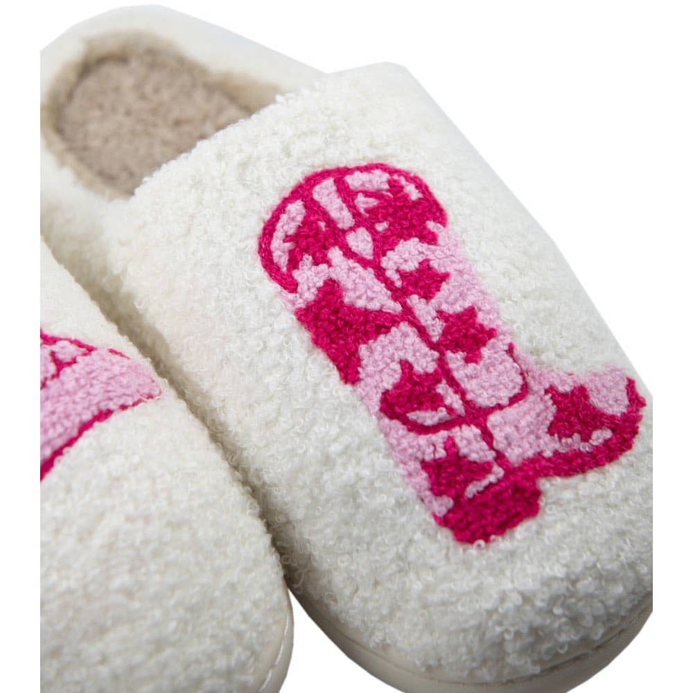 Boot & Cowgirl Hat Western Slippers