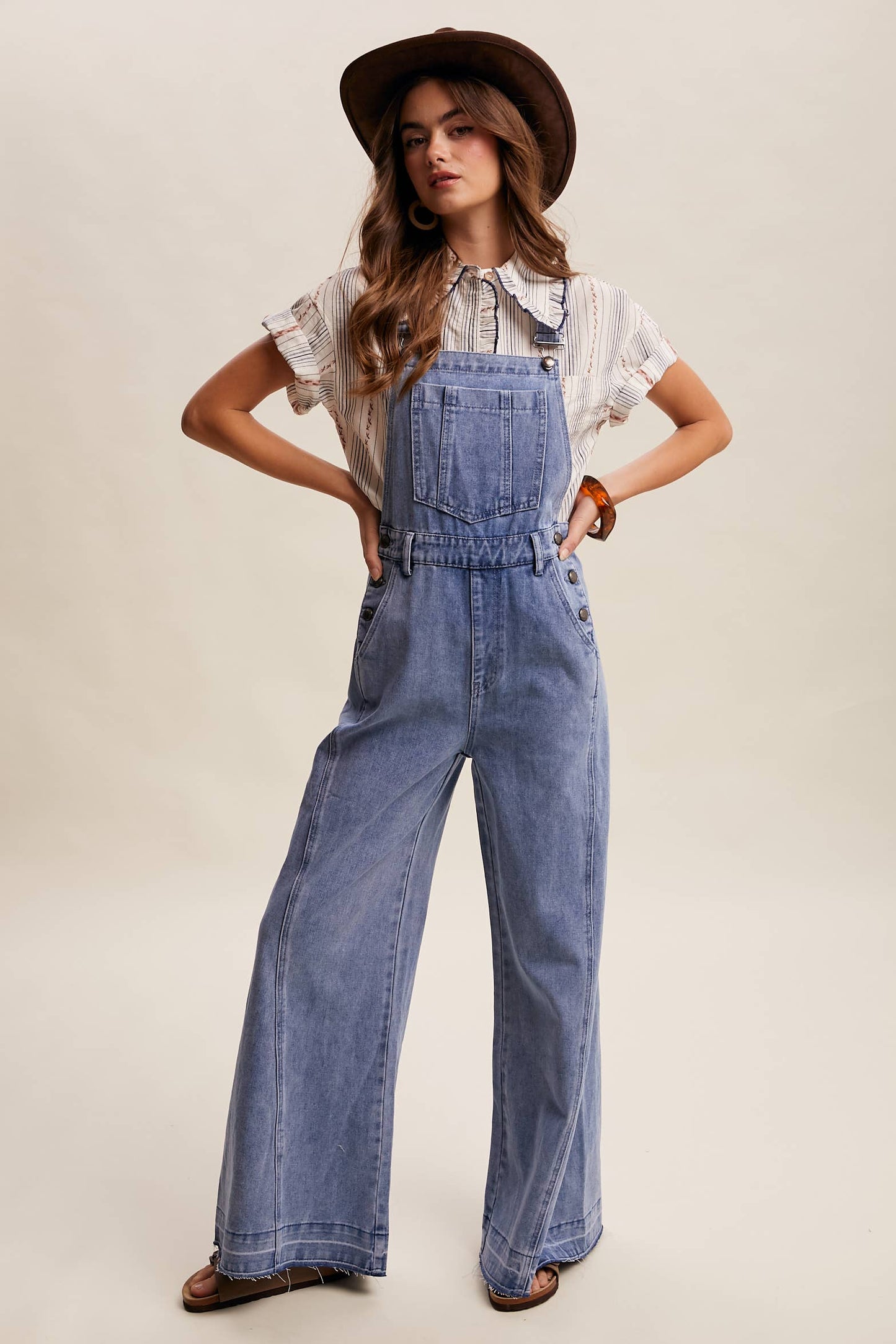 Wide-Leg Denim Overalls LRP0296