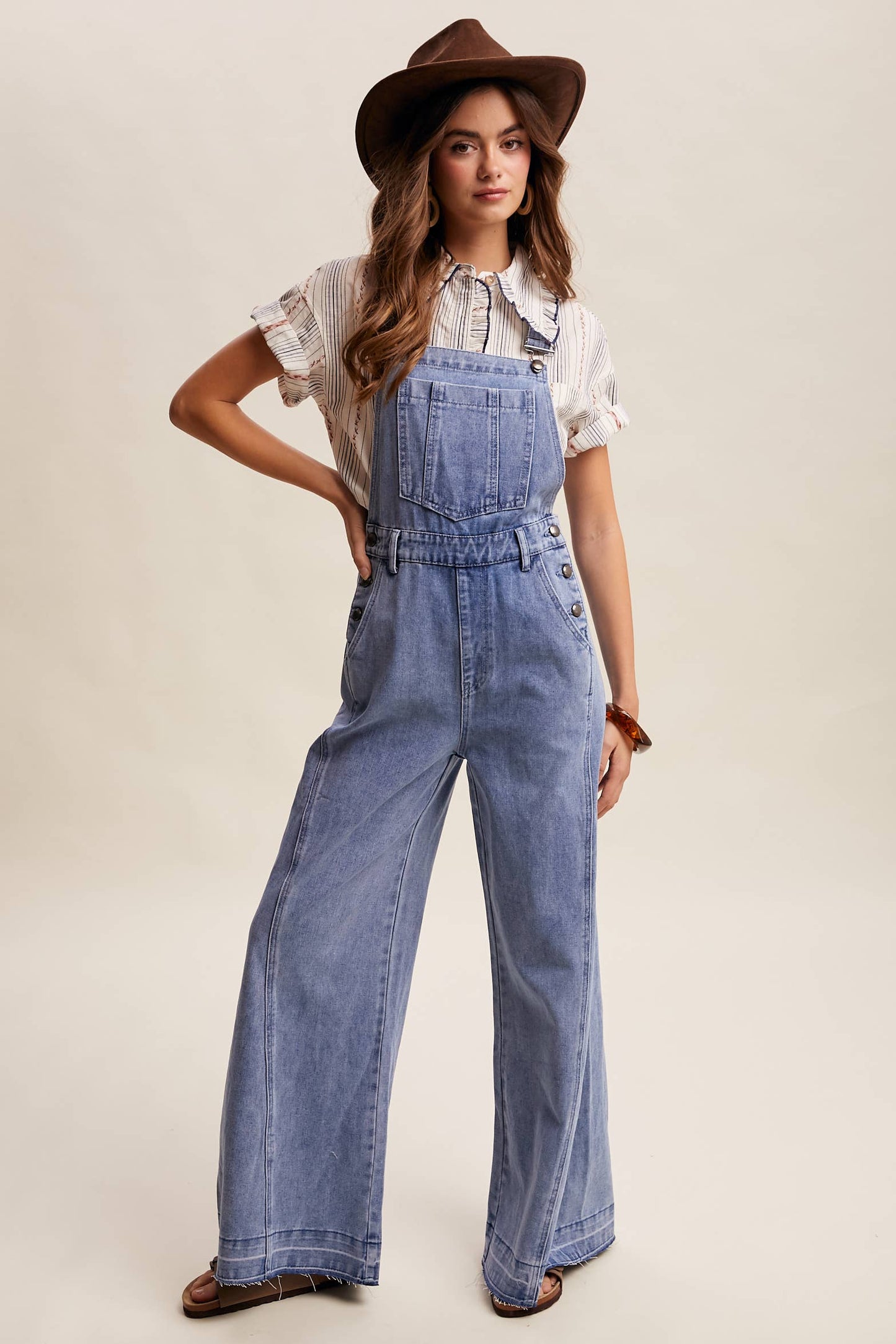 Wide-Leg Denim Overalls LRP0296