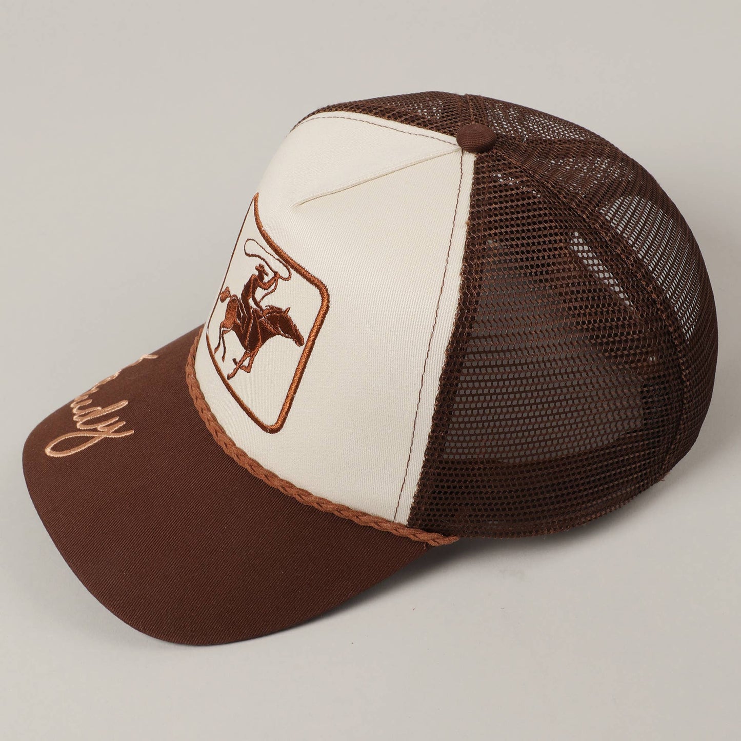 Cowboy Image Howdy Embroidery Mesh Back Cap